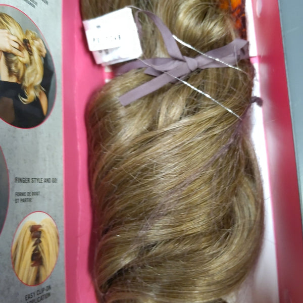 12" simply wavy clip on pony color R12/26 honey brown