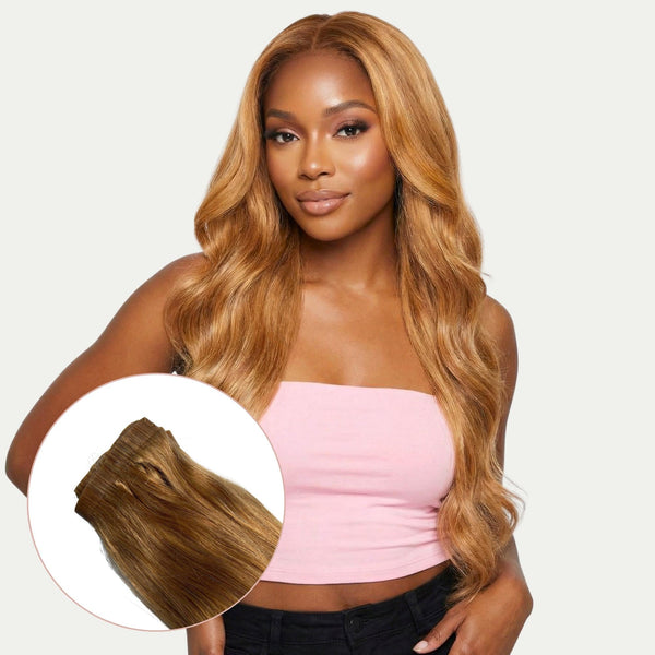 Honey Blonde Seamless Clip-In 100% Human Hair Extensions