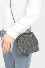 Rhinestone Bucket Chain Bag