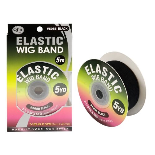 Qfitt Elastic Wig Band 5 Yd Black