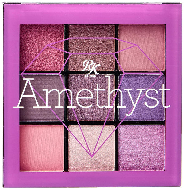 Ruby Kisses Eye Shadow Palette 9 Shadows Eye Makeup for Spring (1 PACK, Amethyst)