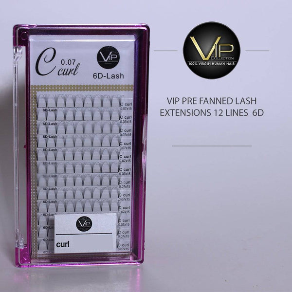 VIP Eyelashes - Pre Fanned Lash Extrensions 12 Lines  6D curl